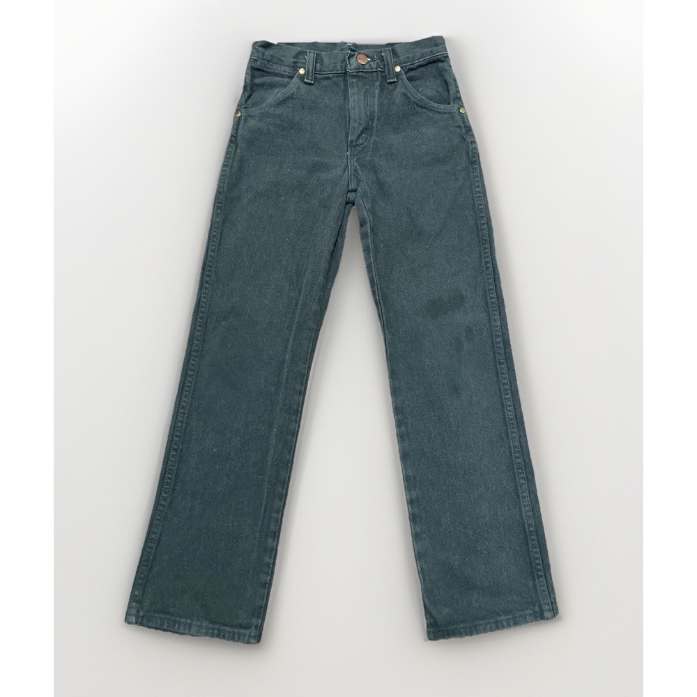 VTG Wrangler Boys' Cowboy Cut Original Fit Green Jeans #13MWBWP Size 10 Regular